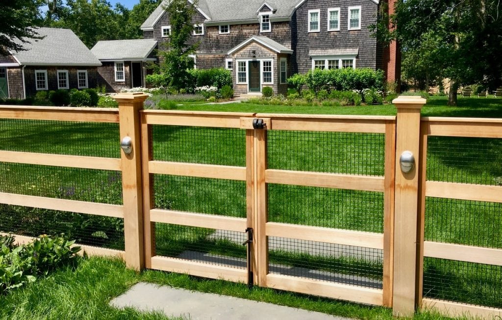 Cedar and Mesh custom fence