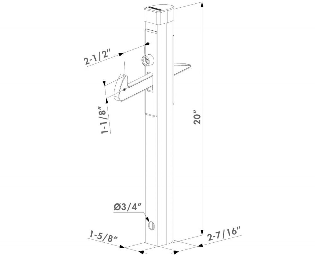 Gate holdback catch in aluminum AVO Fence & Supply